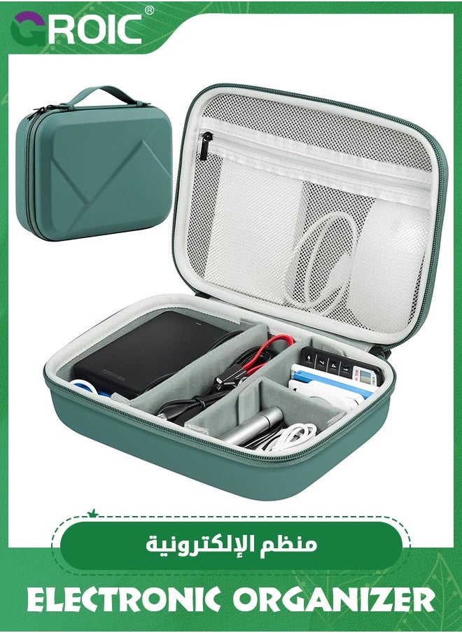 GROIC EVA Electronic Accessories Storage Case Large Shockproof Waterproof Storage Bag for Electronics Organizer Portable Cable Storage Bag for Travel or Work  - Image 1