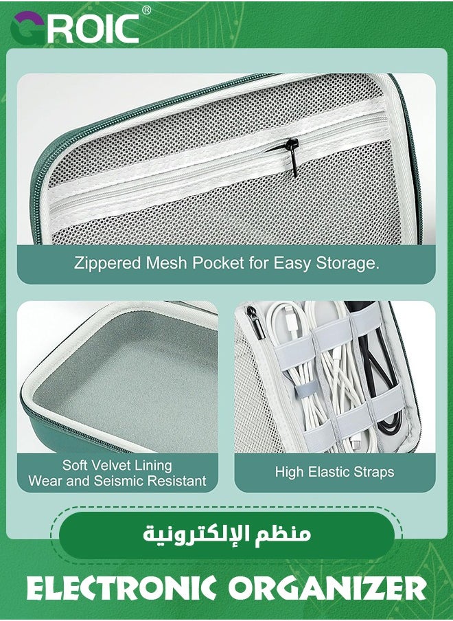 GROIC EVA Electronic Accessories Storage Case Large Shockproof Waterproof Storage Bag for Electronics Organizer Portable Cable Storage Bag for Travel or Work  - Image 5
