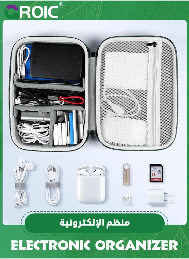 GROIC EVA Electronic Accessories Storage Case Large Shockproof Waterproof Storage Bag for Electronics Organizer Portable Cable Storage Bag for Travel or Work  - Image 2