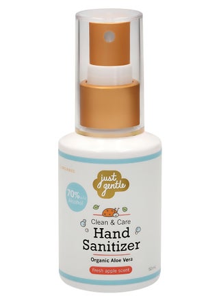 Just Gentle Hand Sanitizer Spray 50 ml | 70% Alcohol, Kills 99.99% of Germs, Gentle on Sensitive Skin, Moisturizing with Aloe Vera and contains a refreshing apple scent. - pzsku/Z118CA4BF6E217C5D17B6Z/45/_/1727433613/ba8a6da0-593d-47a9-b8f2-88875372f02c