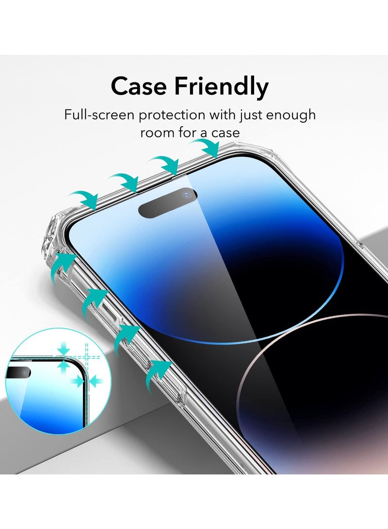 BORTONY Tempered Glass Pack od 2 Screen Protector (14 Pro Max) Film Full Coverage Edge to Edge Case Friendly 9D Screen Protector For Apple iPhone 14 Pro Max 6.7'' Clear/BLACK - Image 5