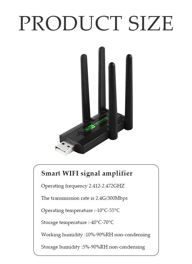 DUNISO WiFi repeater, network extender, signal enhancer, router WiFi range extender, USB powered, can further expand network range, suitable for offices and homes (black)  - Image 2