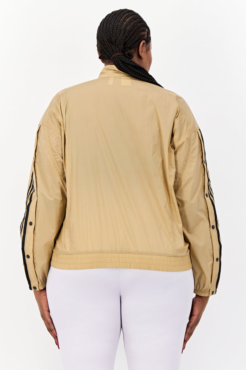 adidas Originals Women Plus Size Long Sleeves Training Jacket, Dark Tan  - Image 3