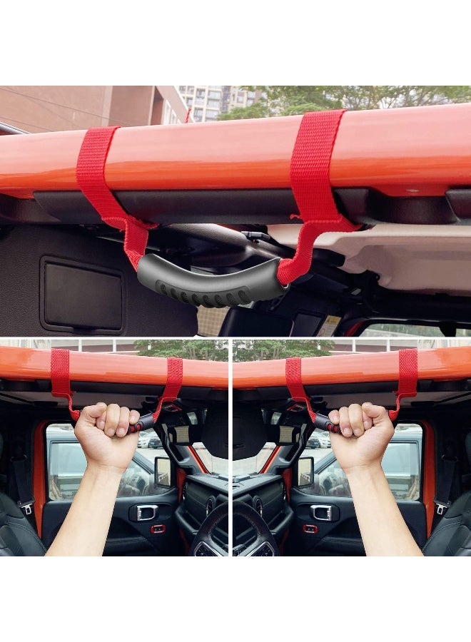 Bentolin 4 x Roll Bar Grab Handles Grip Handle Red Holder Compatible with Jeep Wrangler Accessories 1987-2021 YJ TJ LJ JK JL Sports Sahara Freedom Rubicon X & Unlimited - Image 4