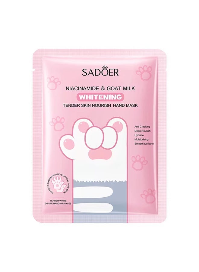 SADOER Nourishing and Whitening Hand Mask for Tender Skin with Niacinamide and Goat's Milk - Image 1