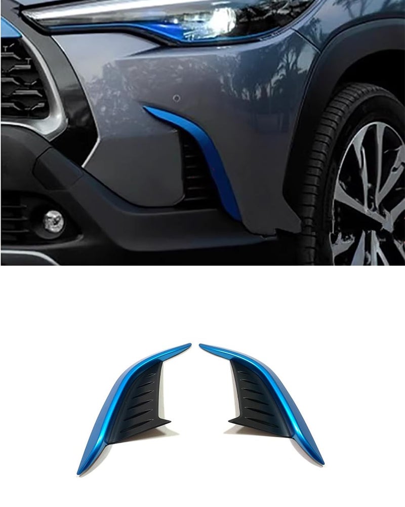 ANUNFRRE Car Accessories Fit for Toyota Corolla cross 2022-2024 ABS (Blue Black) Front Fog Light Lamp Frame 2pcs - Image 1