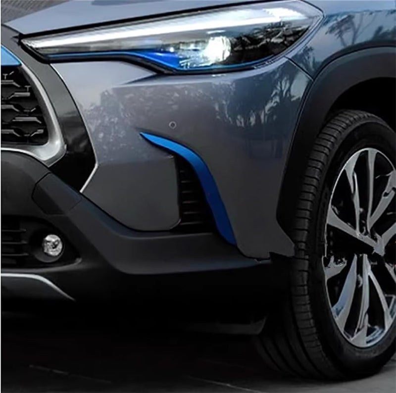 ANUNFRRE Car Accessories Fit for Toyota Corolla cross 2022-2024 ABS (Blue Black) Front Fog Light Lamp Frame 2pcs - Image 2