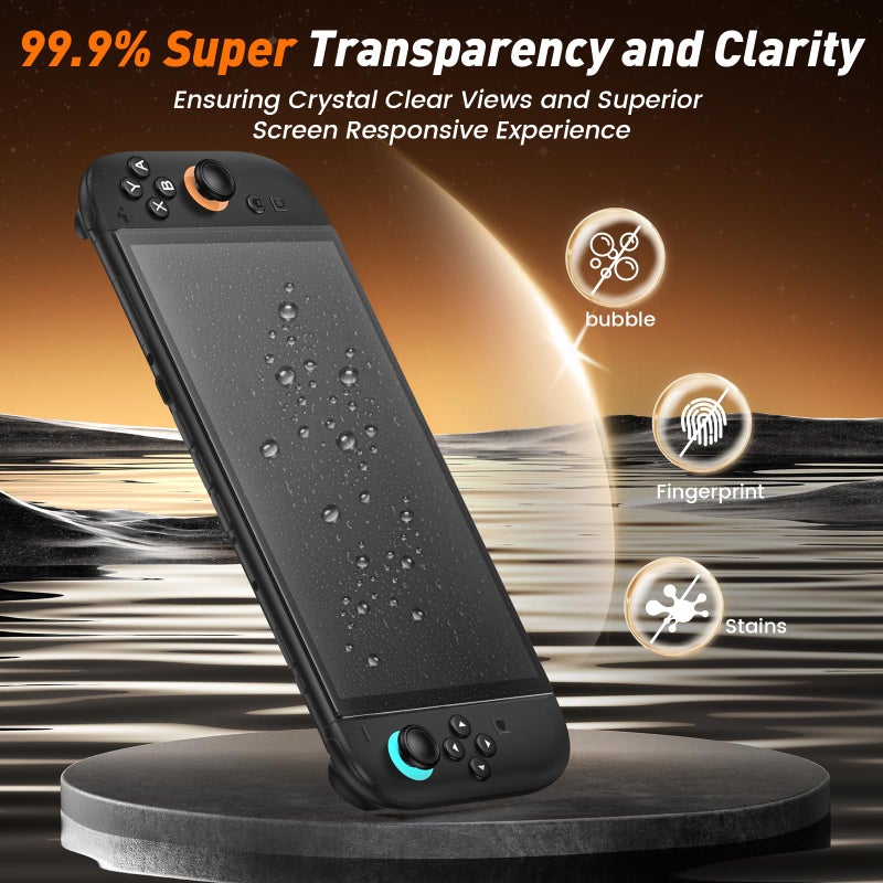 daydayup 4 Pack Tempered Glass Screen Protector for Nintendo Switch Lite, 0.3mm Thickness, 9H Hardness, Transparent, Anti-Scratch, Oleophobic Coating, Easy Installation Guide - Image 4