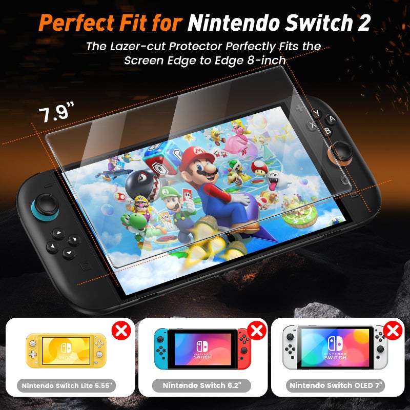 daydayup 4 Pack Tempered Glass Screen Protector for Nintendo Switch Lite, 0.3mm Thickness, 9H Hardness, Transparent, Anti-Scratch, Oleophobic Coating, Easy Installation Guide - Image 2