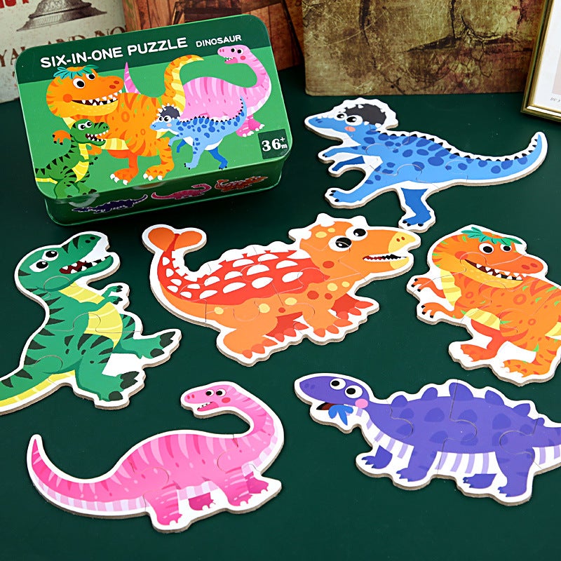 Children'S Early Education Six-In-One Jigsaw Puzzle Kindergarten Baby 3 To 6 Years Old Boys And Girls Animal Traffic Educational Toys - Image 3