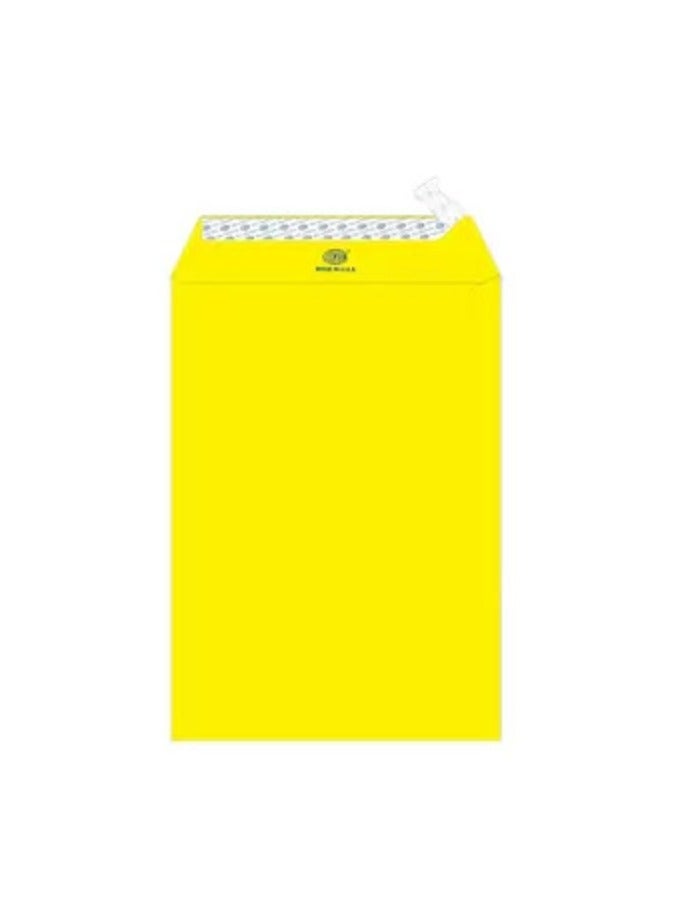 FIS Color Envelopes Peel & Seal, Neon Colors, Pack of 50 Pcs. Lemon Color, 10 x 7 Inch, 80 GSM