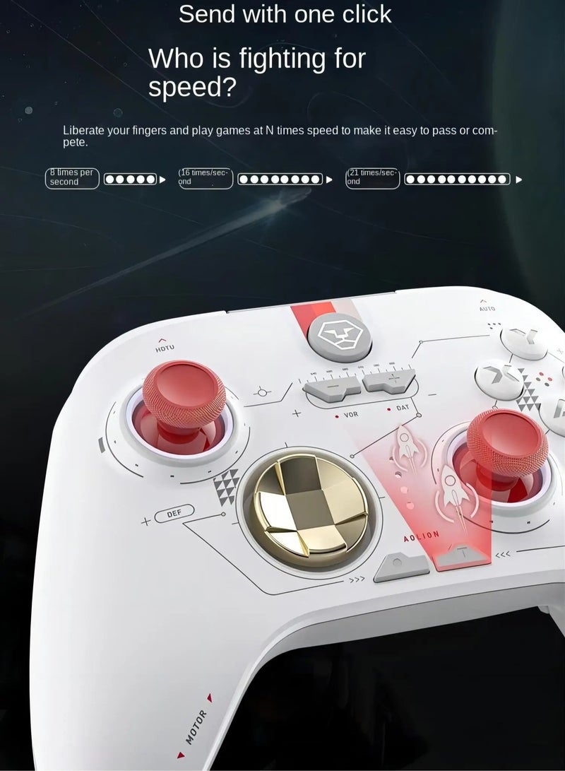 AOLION Wireless Controller, Compact And Portable RGB Lighting PC Controller, Enhanced Gaming Controller With Hall Linear Trigger For Windows PC, Android, Steam And Switch, (1pc Hall Green Plus Receiver)  - Image 3
