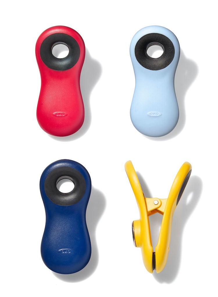 OXO Good Grips Collection Bag Clip, 4 Piece All-Purpose Set, Red/Orange/Green/Blue - Image 1