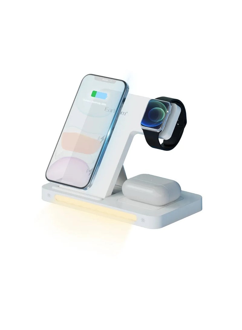 Earldom 15W wireless charger 3 in one Adapter Fast Charging 3 in 1 Wireless Charger Foldable For iPhone for iWatch - Image 1