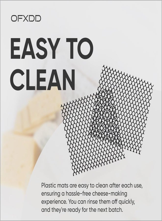 OFXDD Cheese Drying Mat 5 Pcs - Plastic Cheese Making Mat - Cheese Ripening & Draining Mesh, Black, 7.87x7.87 Inches - Image 5