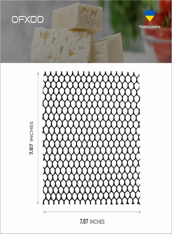 OFXDD Cheese Drying Mat 5 Pcs - Plastic Cheese Making Mat - Cheese Ripening & Draining Mesh, Black, 7.87x7.87 Inches - Image 3