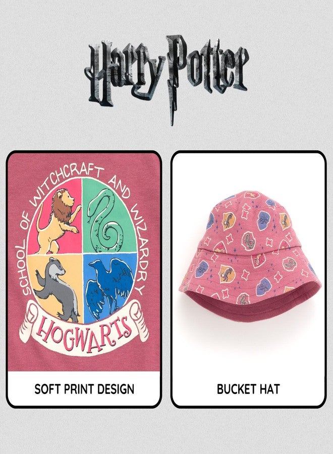 Harry Potter Infant Baby Boys Romper and Bucket Sun Hat Outfit Set Brown Red 12 Months - Image 3