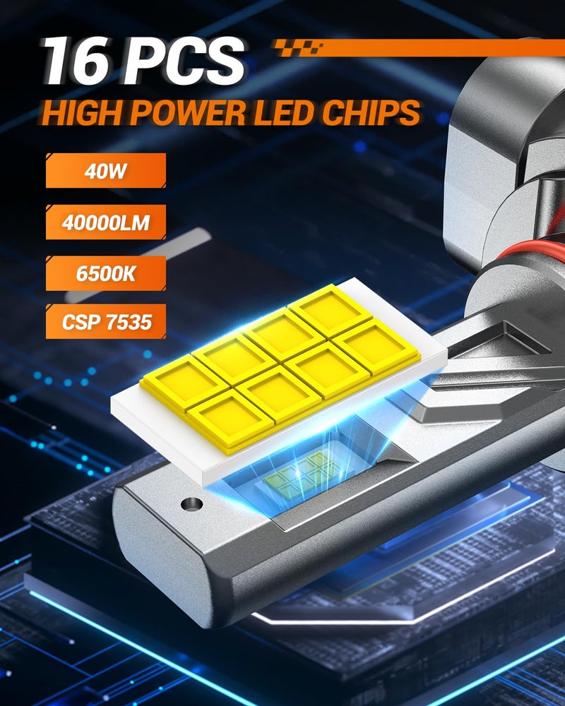 Sealight H1 Headlight Led Bulb  40000Lm 6000K Output Canbus Ready  H1 Bulbs For Powersports Ip68 60000Hrs Lifespan  1:1 Size 3Mins Installation  2 Pack - Image 4