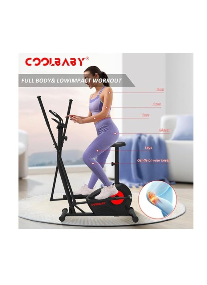 Cool Baby Style - Magnetic Elliptical Exercise Bike for Home Cardio Full Body Cross Trainer with LCD Display Adjustable Seat Adjustable Resistance - Image 1
