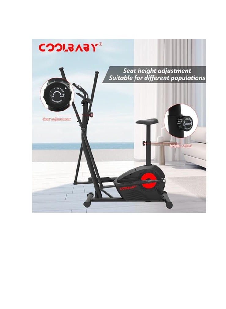 Cool Baby Style - Magnetic Elliptical Exercise Bike for Home Cardio Full Body Cross Trainer with LCD Display Adjustable Seat Adjustable Resistance - Image 1