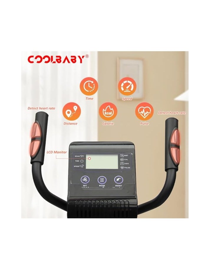 Cool Baby Style - Magnetic Elliptical Exercise Bike for Home Cardio Full Body Cross Trainer with LCD Display Adjustable Seat Adjustable Resistance - Image 1
