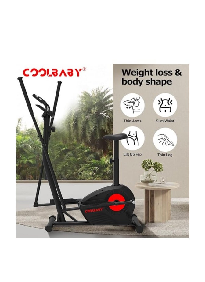 Cool Baby Style - Magnetic Elliptical Exercise Bike for Home Cardio Full Body Cross Trainer with LCD Display Adjustable Seat Adjustable Resistance - Image 1