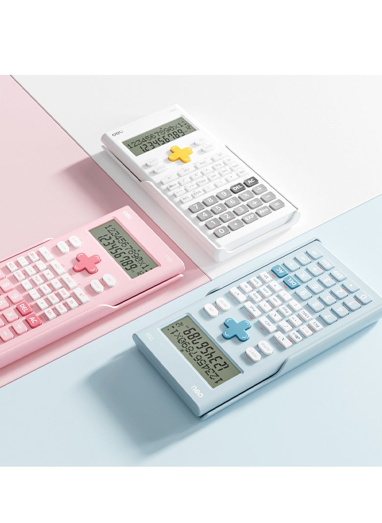Deli - Deli E1700 Exam-Compliant Scientific Calculator with 240 Functions, 10+2 Dual Line Display & 5-Year Warranty - White - Image 1