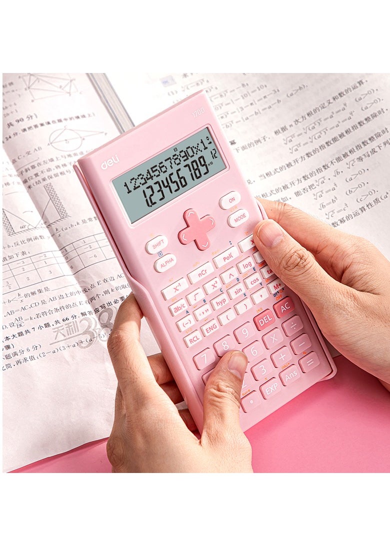 Deli - Deli E1700 Exam-Compliant Scientific Calculator with 240 Functions, 10+2 Dual Line Display & 5-Year Warranty - White - Image 1