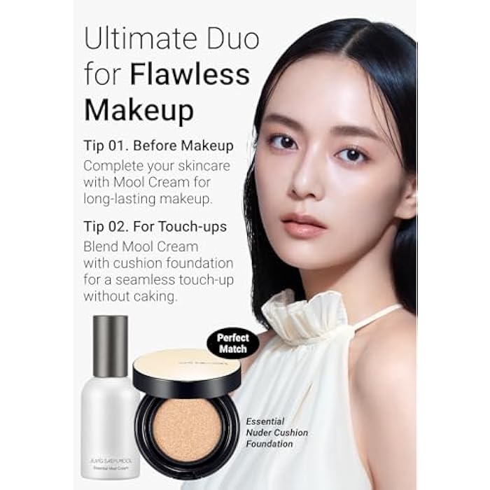 JUNG SAEM MOOL Essential Mool Cream 1.7 Fl Oz, Lightweight Watery Face Cream with Ceramide and Panthenol for Deep Hydration and Radiant Skin, Skin Barrier Support, Korean Foundation Makeup Prep - Image 5