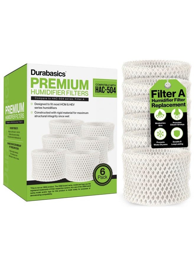 Durabasics 6 Pack of Premium Humidifier Filters Compatible with Honeywell HAC-504, HAC-504AW, & Filter A, Replacement for Honeywell HCM 350, HCM350, HCM350W, HCM350B, and Other of Cool Mist Humidifier Models - Image 1