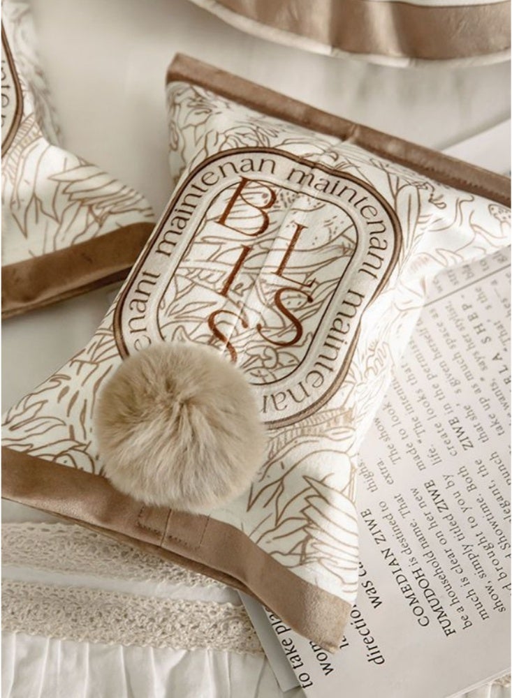 قطعتان من صندوق تخزين المناديل الفاخر بتصميم رقعة الشطرنج، صندوق مناديل لطيف من القطيفة، غطاء صندوق مناديل على شكل حيوان، حامل صندوق مناديل مستطيل الشكل للحمام والمنزل وغرفة المعيشة وغرفة النوم وطاولة المطبخ باللون البيج