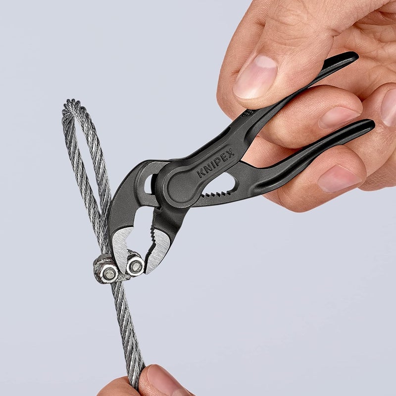 KNIPEX Mini XS Pliers Wrench - Dual Use Tool, Grey Atramentized, 100mm - Image 4
