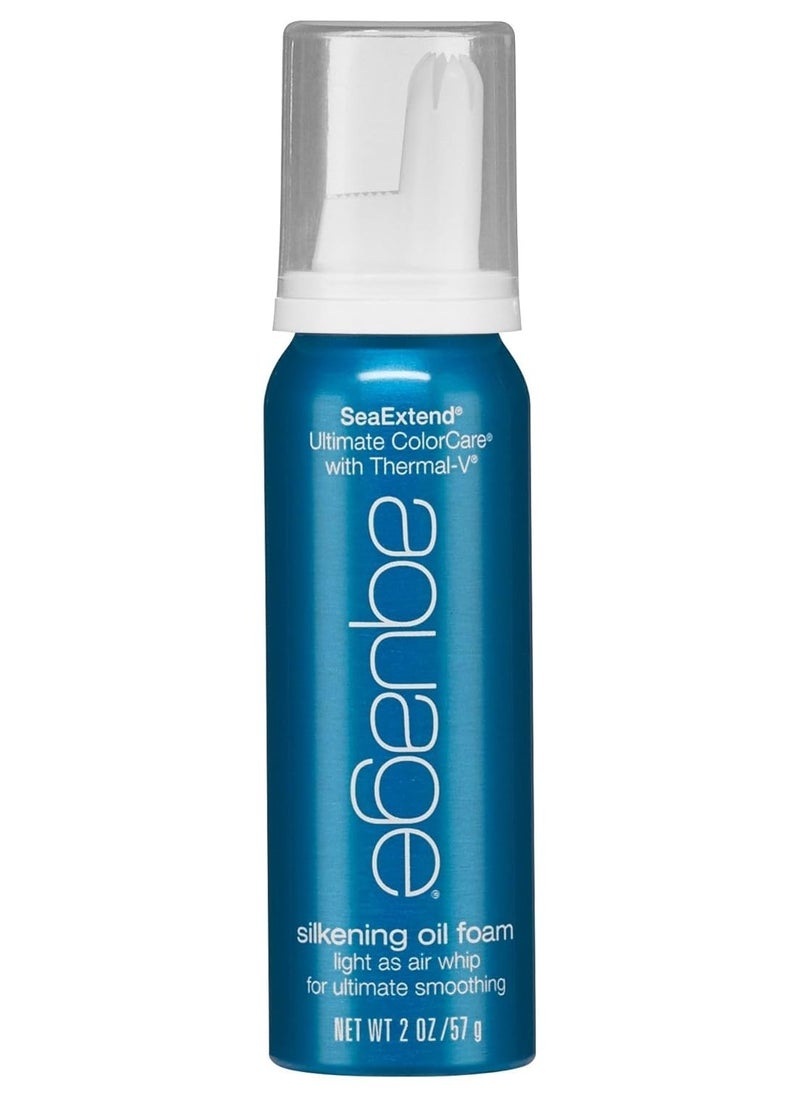 Aquage AQUAGE Silkening Oil Foam, Travel Size, Color Treated Hair, Light-Weight, Conditions and Provides Moisture for Styling, 2 fl. oz. 