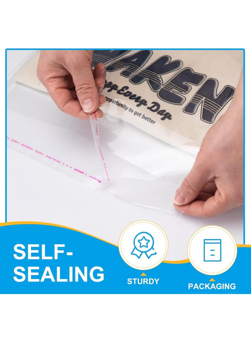 Neonix 100 Count 26 X 32cm Clear Cellophane Bags, Self Sealing Bags, Resealable Cello Bags for Packaging Clothing & T Shirts - Reinforced - Image 5