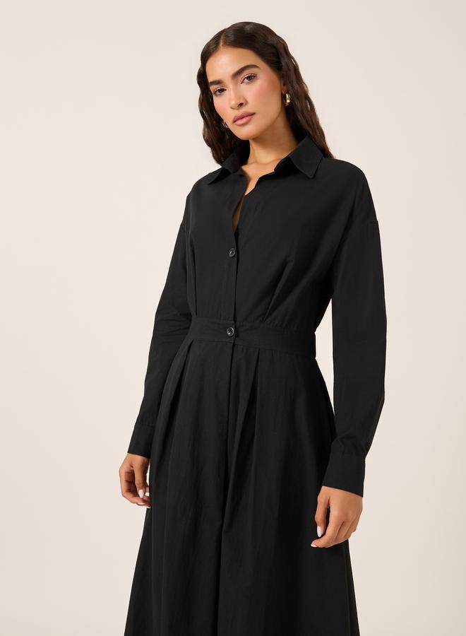 Styli Classic Black Midi Dress - Image 3