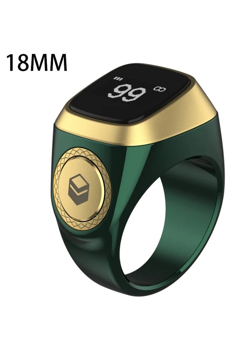 Smart Tasbih Plastic Zikr Lite Ring Green 18MM - Image 1