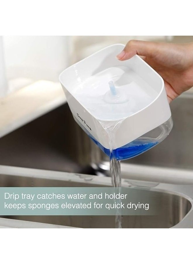 Generic - Modern Soap Dispenser and Sponge Holder for Kitchen Sink, 2 in 1 Dishwashing Soap Dispenser Tray, Countertop Soap Dispenser, Sponge Tray, Easy to Fill, Durable, Anti-Slip Base - Image 1