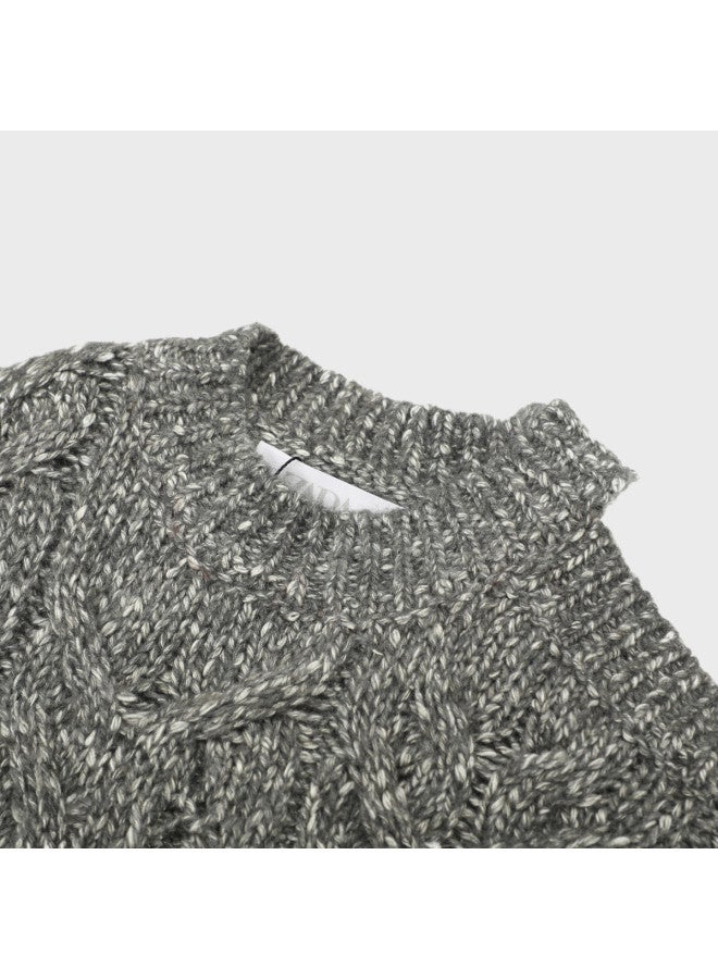 Zara Kids' Big Size Round Neck Soft Warm Color-block Sweater - Image 4