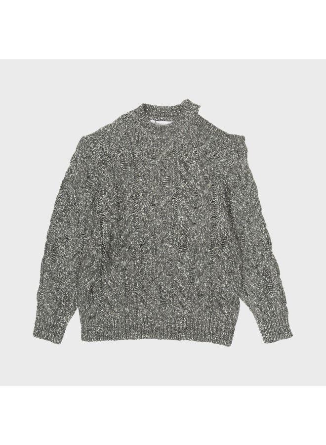 Zara Kids' Big Size Round Neck Soft Warm Color-block Sweater - Image 2