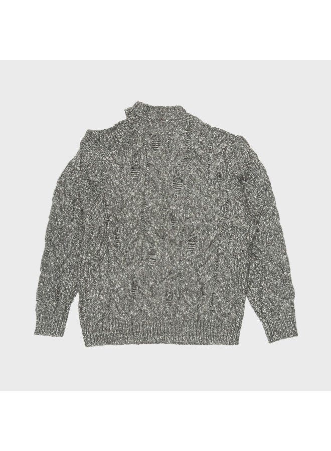 Zara Kids' Big Size Round Neck Soft Warm Color-block Sweater - Image 3