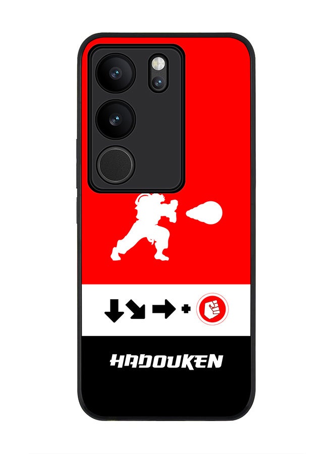 Stylizedd Rugged Black Edge case for Vivo V29 / Vivo V29 Pro / Vivo S17, Slim fit Soft Case Flexible Rubber Edges Anti Drop TPU Gel Thin Cover - Hadouken - Image 1