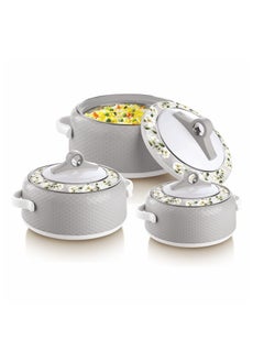 NAYASA Coral Casserole Food Warmer Stainless Steel Insulated Hotpot 3 Pc Set 1.5,2.5,3.5L  - Image 1