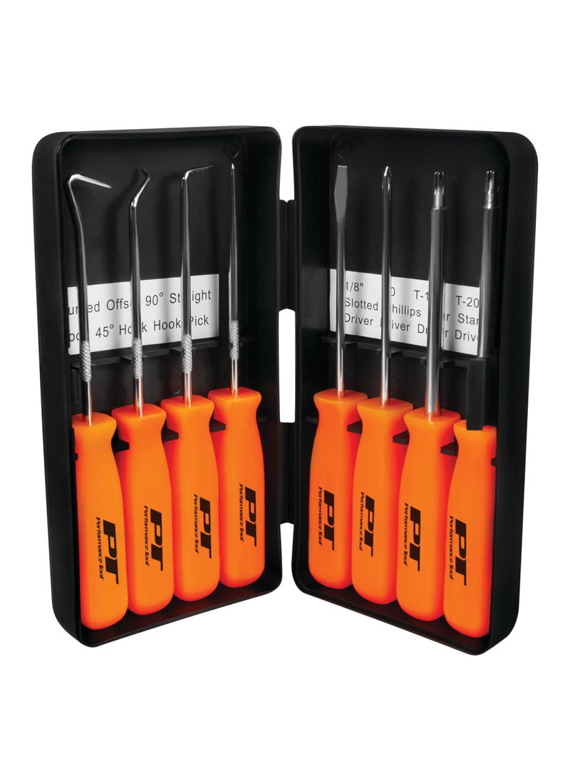 Performance Tool Performance Tool W941 8-Piece Specialty Pick/Driver Set, Precision Pick & Hook Set with Scraper  - Image 1