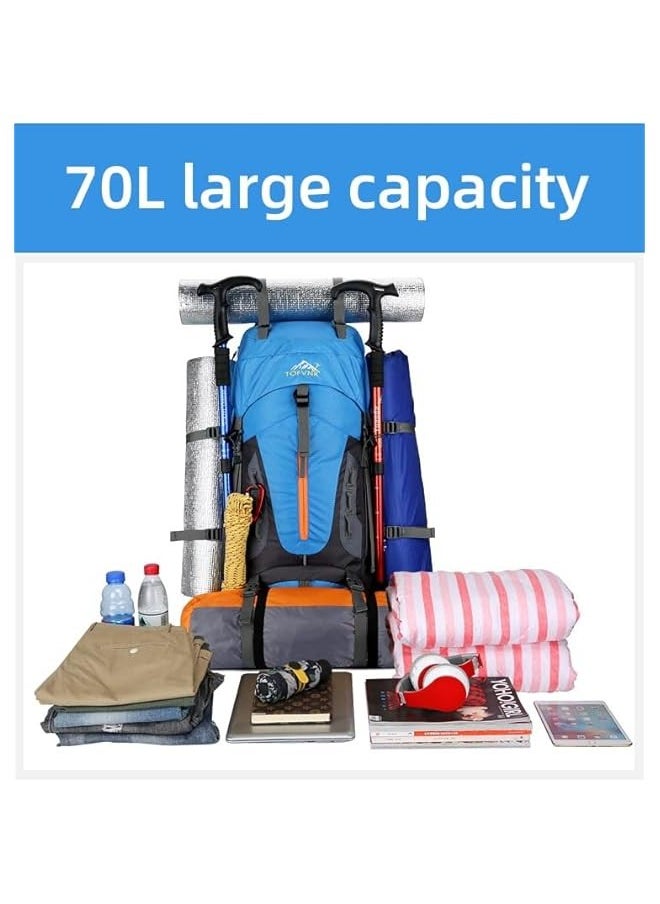 TRASSLE 70L Camping Hiking Backpack, Outdoor Sport Travel Backpack Foldable Lightweight Water Resistant Large Capacity Daypack for Hiking Camping Cycling Climbing Travelling  - Image 3