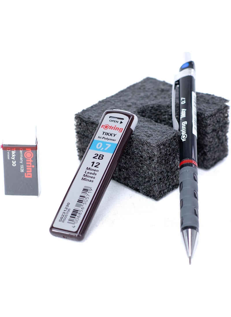 Rotring أوتولاند أدوات مكتبية قلم رصاص tip 2b ممحاة أصلية هدية 0.7 مم مجموعة مريحة ودائمة  - Image 1