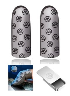 FlyDigi 2-Piece P1 Lite Finger Sleeve, Silver Cloth Mobile Gaming Finger Sleeve, Ultra Thin and Bare Feeling, Non Slip and Anti Sweat Finger Cots, E-Sports Gaming Artifact  - Image 1