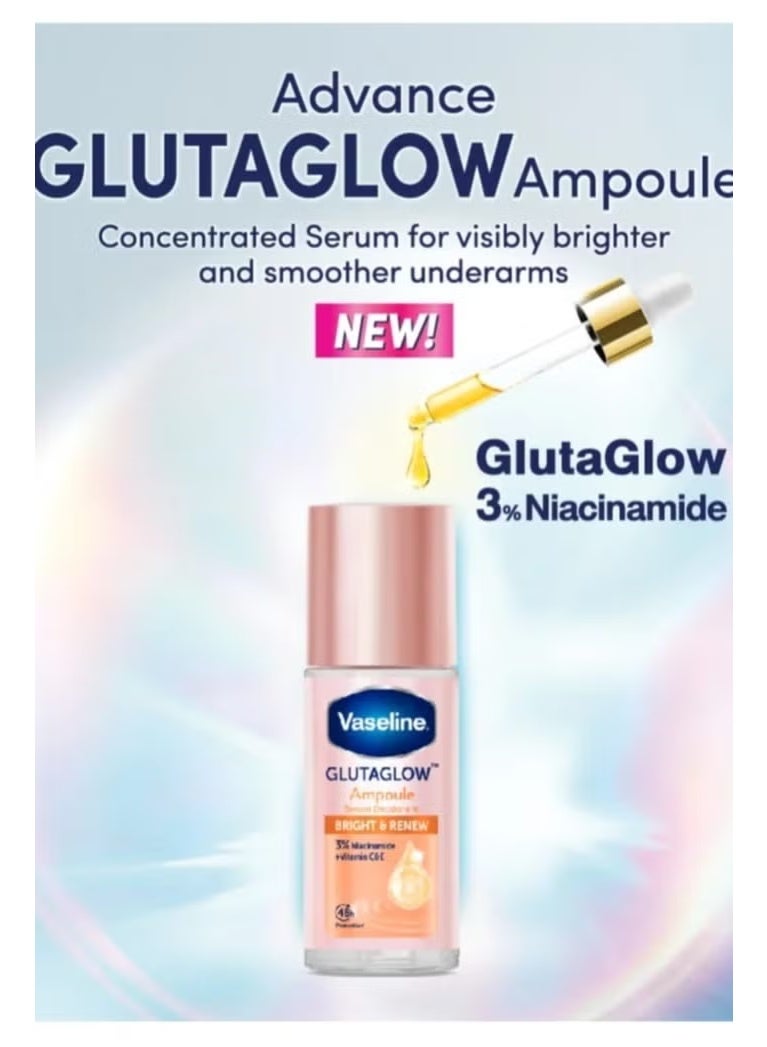 فازلين سيروم فازلين جلوتا ألو أمبول للتبييض وتجديد البشرة ومزيل العرق - غني بالنياسيناميد وفيتاميني سي وإي، حماية تدوم 48 ساعة، عناية وتفتيح تحت الإبط - Image 2