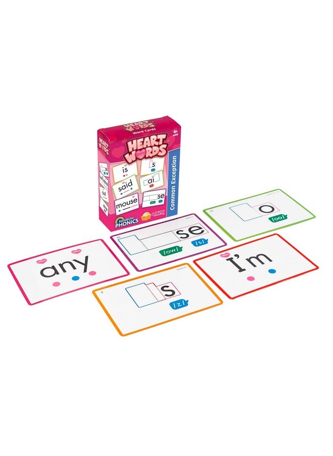Junior Learning Junior Learning: Rainbow Phonics - Heart Words - 93 Word Cards, Flash Cards Use Visual Clues to Learn Core Words, Level Based Cards, Kids Ages 4+  - Image 4