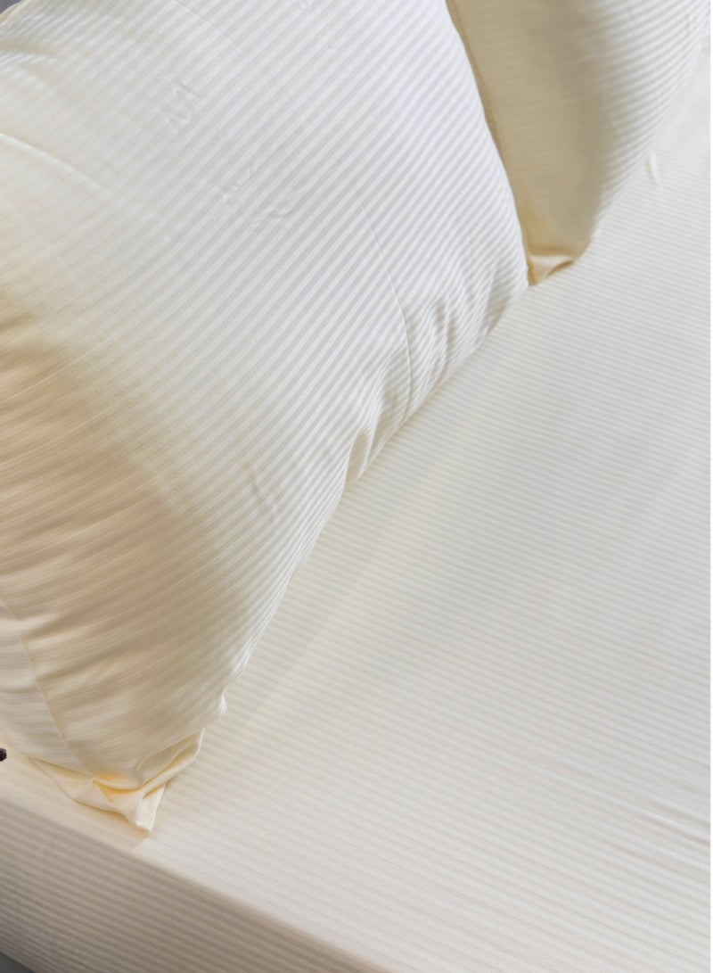 محلة ملاية سرير بأستك - ساتان Ivory -180 *200 +35 cm - قطن مصري 100% - Image 2