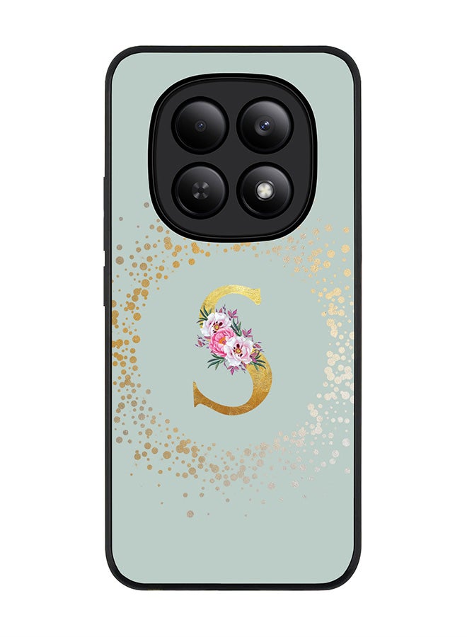 Stylizedd For Xiaomi Redmi Note 15 4G Case,Slim fit Camera Protection, Shockproof Thin Phone cover  - Custom Monogram Floral - S  (Light Grey ) - Image 1